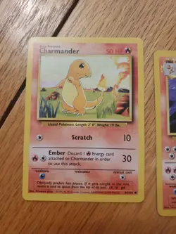 Charmander 64/102 & Chameleon 24/102 Pokemon Card Base Set Lot WOTC 1999 LP - Image 5