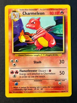 Charmeleon 24/102 Base Set - Uncommon Pokemon Card - WOTC Near Mint - Image 1