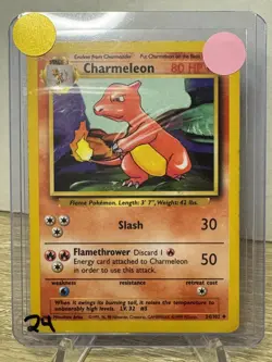 Pokemon TCG Base Set Unlimited Charmeleon 24/102 Uncommon Regular LP WOTC - Image 1