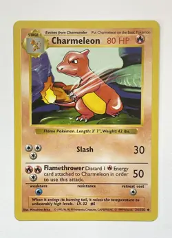 Charmeleon 24/102 Shadowless Base Set Pokemon Card NM- Near Mint Minus - Image 1