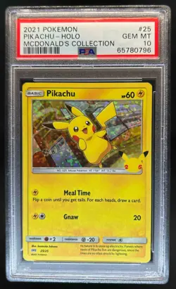 2021 Pokemon McDonald's 25th Special Edition Pikachu Holo Foil #25/25 PSA 10 - Image 1