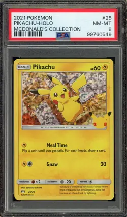 2021 Pokemon McDonald's Collection Pikachu Holo #25 - PSA 8 NM-MT - Image 1