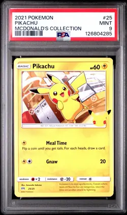 2021 Pokemon Pikachu McDonald's Collection #25 PSA 9 Mint - Image 1