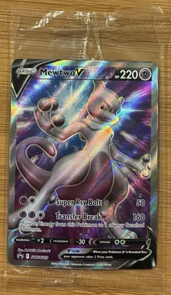 Mewtwo V SWSH229 Holo Ultra Rare Full Art Promo Pokemon Card Tcg SEALED - Image 1
