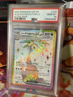 Pokemon TCG Alolan Exeggutor EX 225/191SV08: Surging Sparks Holo PSA 10 GEM MINT - Image 1