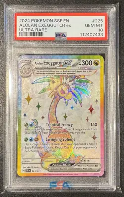 Pokemon TCG Alolan Exeggutor EX 225/191SV08: Surging Sparks Holo PSA 10 GEM MINT - Image 1