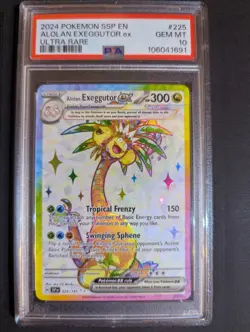 Pokemon TCG Alolan Exeggutor EX 225/191SV08: Surging Sparks Holo PSA 10 GEM MINT - Image 1
