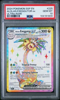 PSA 10 Alolan Exeggutor ex 225/191 Ultra Rare Surging Sparks SSP Pokemon Card - Image 1