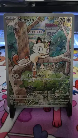 Pokemon TCG Card Meowth 106/094 PFL Phantsmal Flames Illustration Rare Holo Mint - Image 1