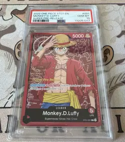 PSA 10 Monkey D. Luffy Super Pre-Release ST01-001 (2022) One Piece - Image 1