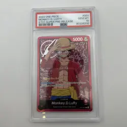 One Piece Monkey D. Luffy Super Pre Release ST01-001 Leader PSA 10 - Image 3