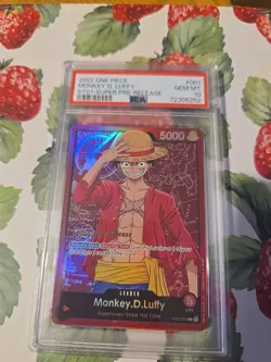 One Piece Monkey D. Luffy Super Pre Release ST01-001 Leader PSA 10 - Image 1