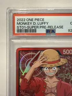 2022 One Piece Super Pre-Release Monkey D. Luffy Leader ST01-001 PSA 10 Gem Mint - Image 2