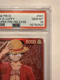 2022 One Piece Super Pre-Release Monkey D. Luffy Leader ST01-001 PSA 10 Gem Mint - Image 3