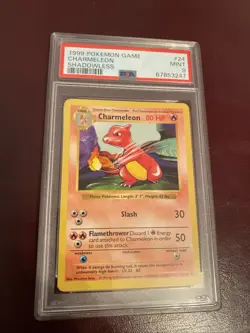 1999 Pokemon Game Charmeleon Base Set Shadowless #24 PSA 9 - Image 1