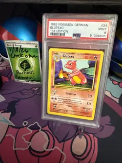 1999 Pokemon German 1st Edition Base Set 24 Charmeleon Glutexo PSA 9 MINT - Image 2