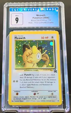 Meowth #10 Holo - Pokemon TCG Game Boy Game Promo CGC 9+ Mint - Image 1