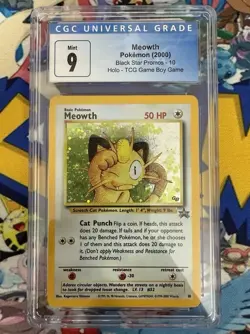 Pokemon Meowth CGC 9 Game Boy Promo Black Star Promo #10 - Image 1