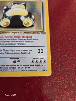 Snorlax 11/64 1999 Jungle Set Holo 1st Edition Unlimited Pokemon Card - Image 4