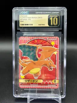 2023 Pokemon Charizard Scarlet Violet Marumiya Holo Stickers #12 CGC 10 PRISTINE - Image 1