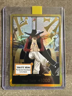 DON!! Card (Dracule Mihawk) (Gold) The Azure Sea's Seven Foil - Image 1