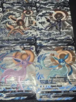 9x Lot Eeveelution Eevee CUSTOM Stained Glass Holo Van Gogh Shiny Texture Cards - Image 4