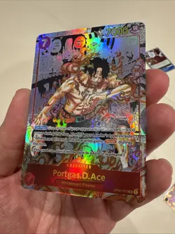 One Piece CCG Portgas D Ace Op02-013 English Manga Alt Art Custom Card - Image 3
