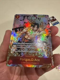 One Piece CCG Portgas D Ace Op02-013 English Manga Alt Art Custom Card - Image 4