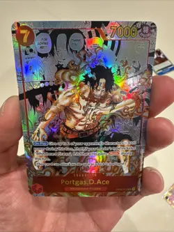 One Piece CCG Portgas D Ace Op02-013 English Manga Alt Art Custom Card - Image 5