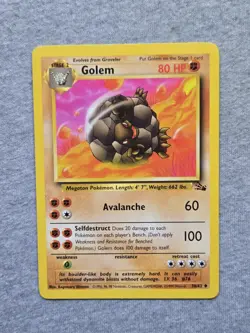 Pokemon TCG Golem Fossil 36/62 Regular Unlimited Uncommon Vintage Card - Image 1