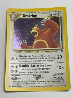 Ursaring Pokemon TCG 2001 Neo Discovery 15/75 Holo Rare Card Unlimited Vintage - Image 1
