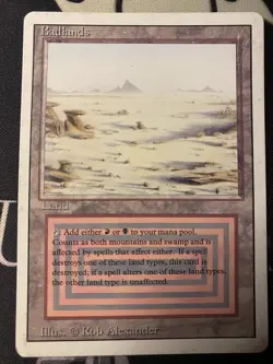 Badlands Revised Edition Magic: The Gathering MP Condition *Scratched* See Pics - Image 1