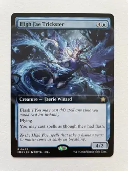 MTG High Fae Trickster EXTENDED ART 0453 FDN - Image 1