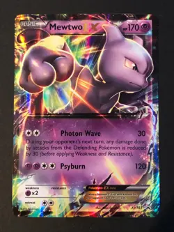 2016 Pokemon, XY Promos, #XY183 Mewtwo EX, Holo Black Star Promo MINT - Image 1