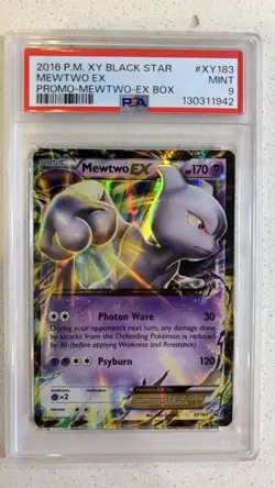PSA 9 2016 Pokemon Mewtwo Ex XY183 Black Star Promo TCG Card - Image 1