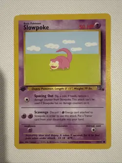 Slowpoke 55/62 Pokemon Fossil 1st Edition Common NM/MINT 1999 box-T1 - Image 1