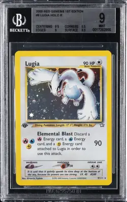 2000 POKEMON NEO GENESIS 1ST ED #9 LUGIA HOLO R BGS 9 - Image 1