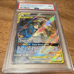 Pokemon Reshiram & Zekrom GX Full Art TAG TEAM 222/236 Cosmic Eclipse PSA 9 Holo - Image 1