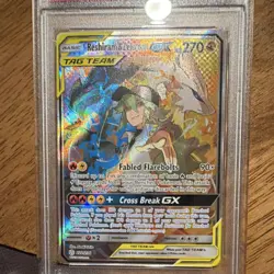 Pokemon Reshiram & Zekrom GX Full Art TAG TEAM 222/236 Cosmic Eclipse PSA 9 Holo - Image 5