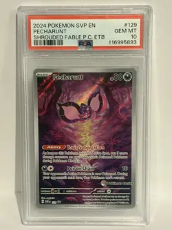 2024 Pokemon SVP Shrouded Fable Pecharunt Pokemon Center ETB 129 PSA 10 Gem Mint - Image 1