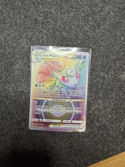 Pokemon TCG Alolan Vulpix VSTAR Rainbow Rare 197/195 Silver Tempest Holo NM - Image 1