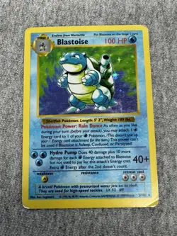 1999 Pokemon Blastoise Holo Rare Base Set, Shadowless, 2/102 - Image 1
