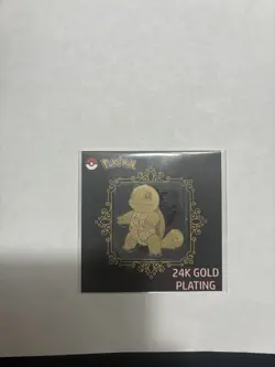 Pokemon 24k Gold Plated Sticker Charmander, Squirtle, And Bulbasaur 3 Starters - Image 2