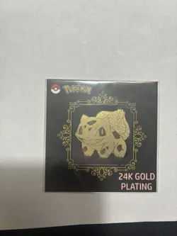 Pokemon 24k Gold Plated Sticker Charmander, Squirtle, And Bulbasaur 3 Starters - Image 3