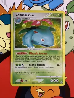 Pokemon TCG Venusaur lv.51 20/132 Secret Wonders Holo Bleed Error LP/MP 4 Swirls - Image 1