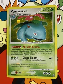 Pokemon TCG Venusaur lv.51 20/132 Secret Wonders Holo Bleed Error LP/MP 4 Swirls - Image 3