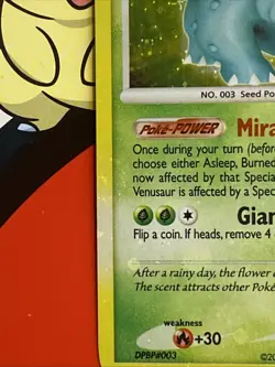 Pokemon TCG Venusaur lv.51 20/132 Secret Wonders Holo Bleed Error LP/MP 4 Swirls - Image 4