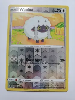 WOOLOO 222/264 Fusion Strike Pokemon 2021 Reverse Holo - NMT - Free S/H in US - Image 1