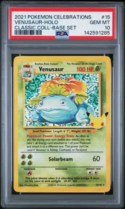 2021 POKEMON CELEBRATIONS CLASSIC COLL #15 VENUSAUR-HOLO PSA 10 - Image 1