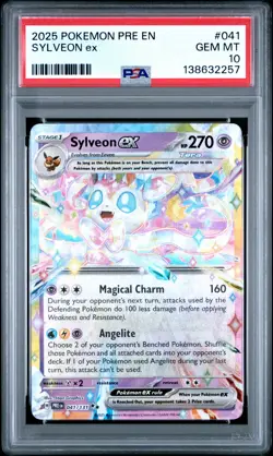 2025 POKEMON PRE EN-PRISMATIC EVOLUTIONS #041 SYLVEON EX PSA 10 - Image 1